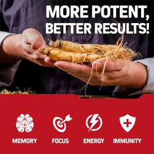 Herbtonics Korean Red Panax Ginseng 1500mg - Energy Supplement for Peak Performance, Focus & Vitality - High Potency Ginseng Root Extract - 240 Vegan Capsules HerbtonicsBuy Supplements Australia
