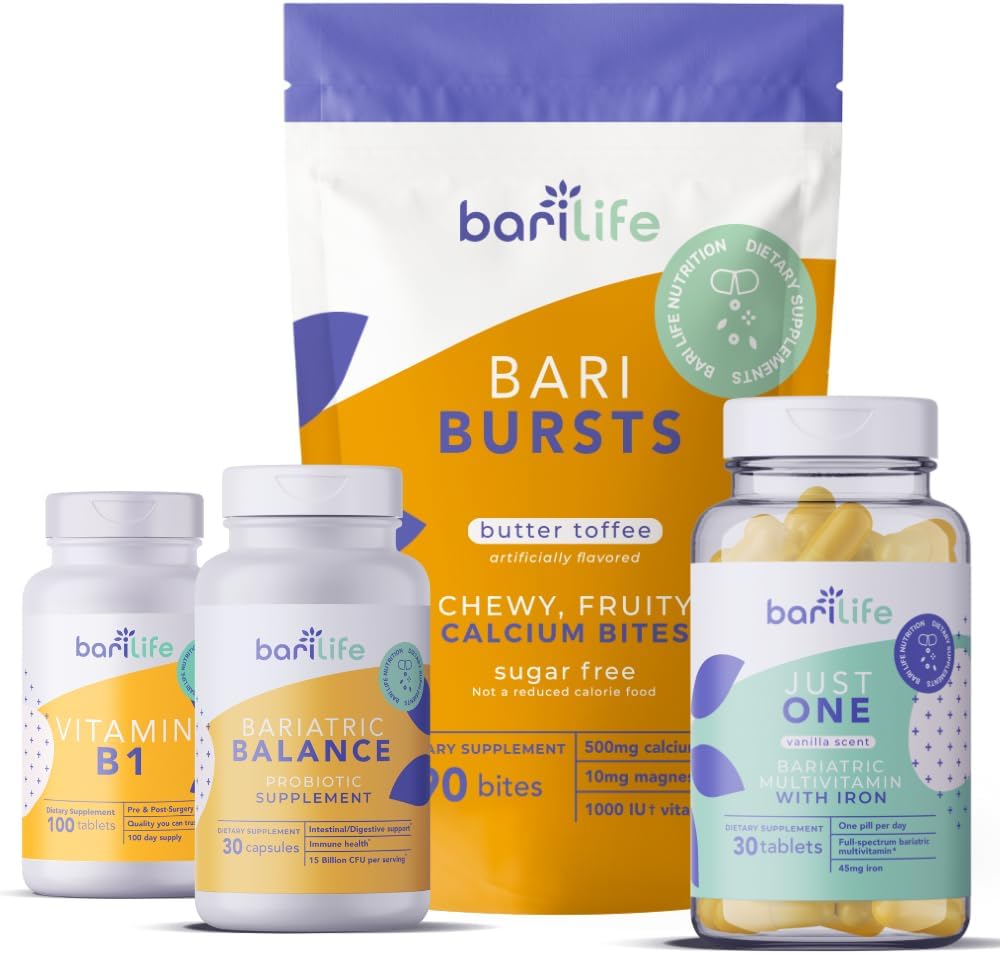 Bari Life Gastric Sleeve, Gastric Bypass Vitamin and Supplement Starter Kit (Butter Toffee)