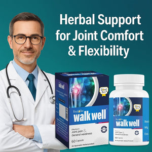 Royal Bee Walkwell Capsules – 60 Capsules – Supports Joint Pain & Inflammation Relief · Useful in Osteoarthritis · Promotes Flexibility & Mobility · Clinically Studied Herbal Ingredients GenericBuy Supplements Australia