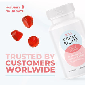 Nature’s NutriWave PrimeBiome Probiotic Gummies – Plant-Based Blend with Inulin, Lion’s Mane, Ginger & More– Non-GMO, No Stimulants, GMP Certified – 30 Gummies, 3 Month Supply Nature’s NutriWaveBuy Supplements Australia