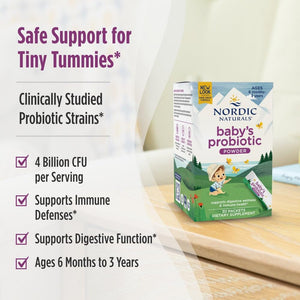 Nordic Naturals Children's Vegan Probiotic Powder Bundle - Baby’s Nordic Flora Probiotic Powder, Unflavored - 30 Packets - 4 Billion CFU Nordic NaturalsBuy Supplements Australia