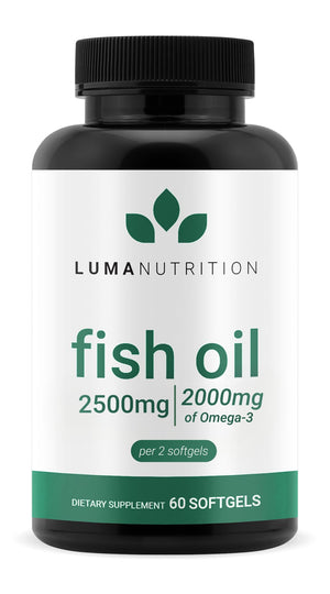 Luma Nutrition Omega 3 Fish Oil Supplement - Extra Strength 2500mg Per Serving - 2000mg EPA & DHA Per Serving - Brain and Heart Health - 60 Softgels, 30 Servings Luma NutritionBuy Supplements Australia