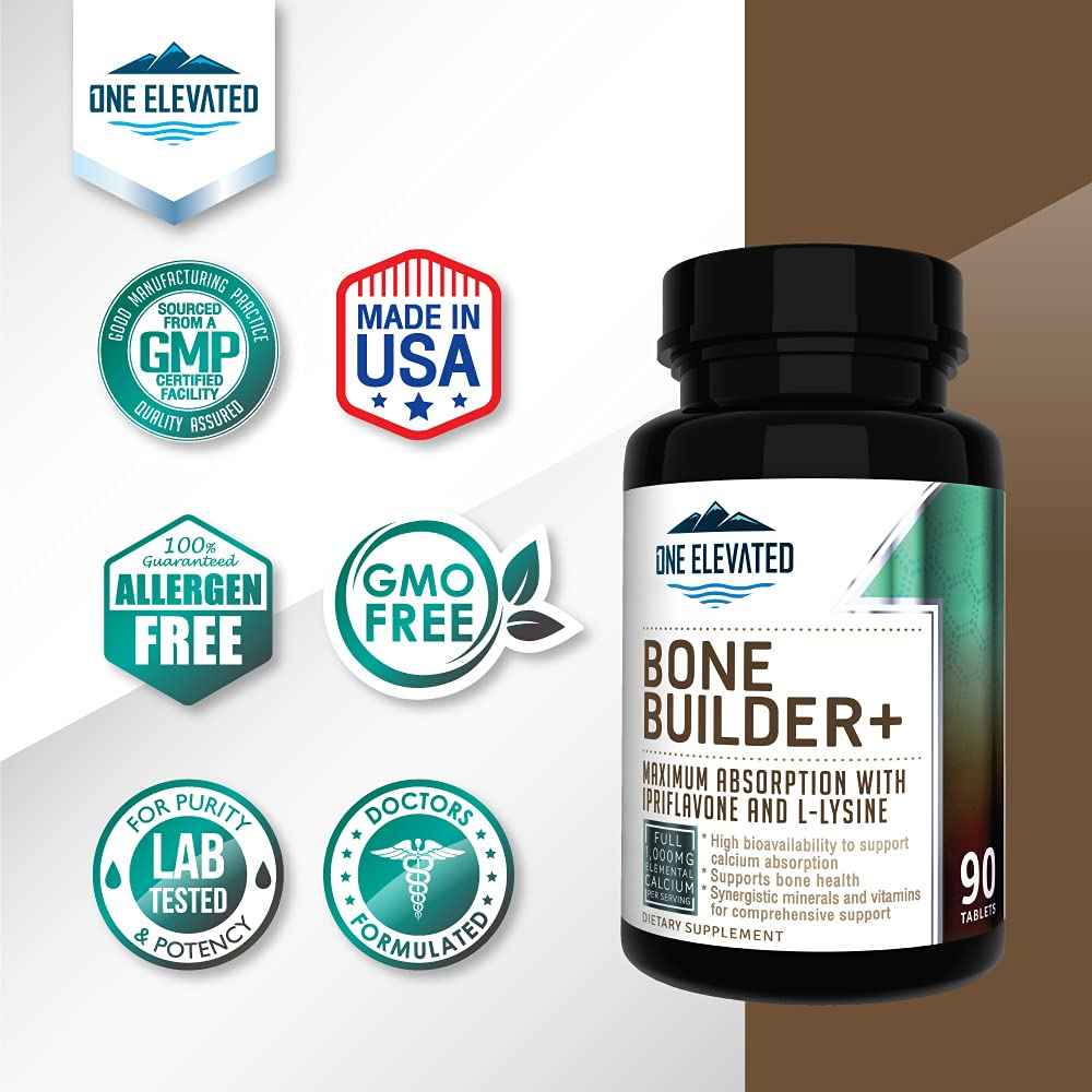 Comprehensive Bone Builder Calcium Supplement. Formulated with Highest Grade Calcium -Carbonate/Hydroxyapatite/Citrate, Magnesium, Zinc, D3. Works in Sync