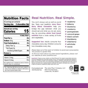 Juice Plus+ Fruit, Vegetable & Berry Blend Soft Chews (Chewables) - 30 Plant-Based Ingredients! Vegan Gummies for Kids & Adults - Gluten-Free, Non-GMO, No HFCS - Prepacked 3 Pouches (30 Chews Each) Juice Plus+Buy Supplements Australia