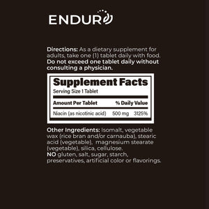 supplement products​Endur Plain Niacin (Nicotinic Acid), Heart Health & Healthy Cholesterol Balance Supplement, Immediate-Release Formula, Gluten Free, JerryCherryUSA