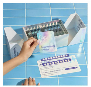 BocaBella Teeth Whitening Trays U-Wraps - 15% Hydrogen Peroxide Whitening Strips & Tray Alternative - Nano-Hydroxyapatite Enamel Safe - 10 Treatments
