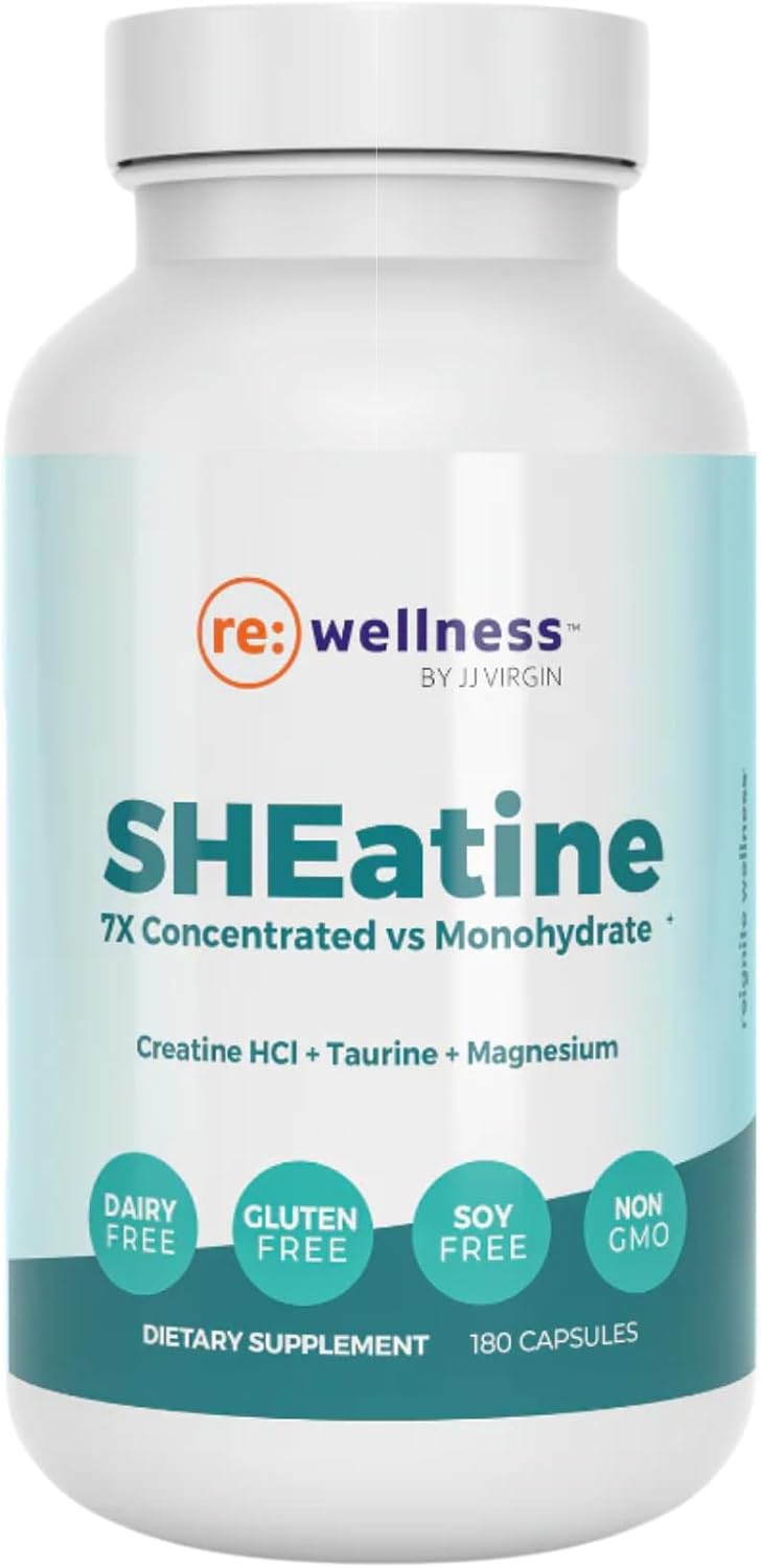Reignite Wellness by JJ Virgin | SHEatine | Creatine HCL, Taurine & Magnesium Glycinate | 180 Capsules