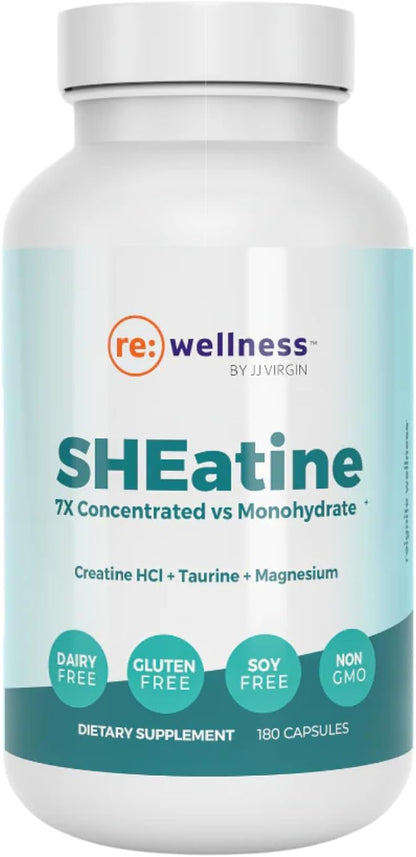 Reignite Wellness by JJ Virgin | SHEatine | Creatine HCL, Taurine & Magnesium Glycinate | 180 Capsules