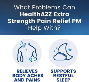 HealthA2Z® Extra Strength Pain Relief PM| Acetaminophen 500mg | Diphenhydramine 25mg | Pain Reliever & Nighttime Sleep Aid | (365 Count (Pack of 1)) HealthA2ZBuy Supplements Australia