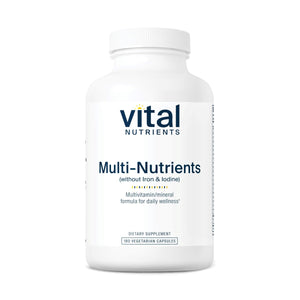 Vital Nutrients Multi-Nutrients (No Iron or Iodine) - Comprehensive Vegetarian Daily Multivitamin and Mineral Formula with Potent Antioxidants* - Gluten, Dairy, Soy Free - Non-GMO - 180 Capsules Vital NutrientsBuy Supplements Australia