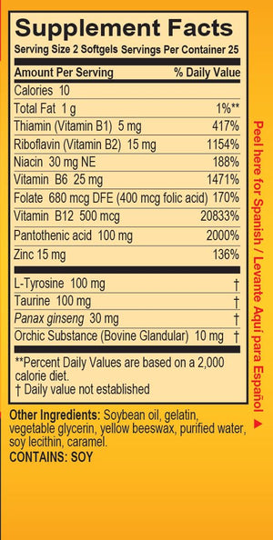 Super Macho Dietary Supplement with High Potency Zinc & 7 B Vitamins, No Preservatives, Sugar or Caffeine, Made in USA, 50 Softgels (3 Pack) Super MachoBuy Supplements Australia