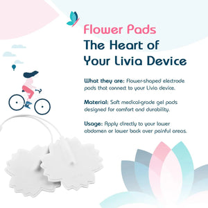 Livia Flower Pads | Electrodes Menstrual Pain Relief Device | Compact, Lightweight, Discreet | Skin-Friendly & Easy to Apply | 1 Set of Electrodes LiviaBuy Supplements Australia