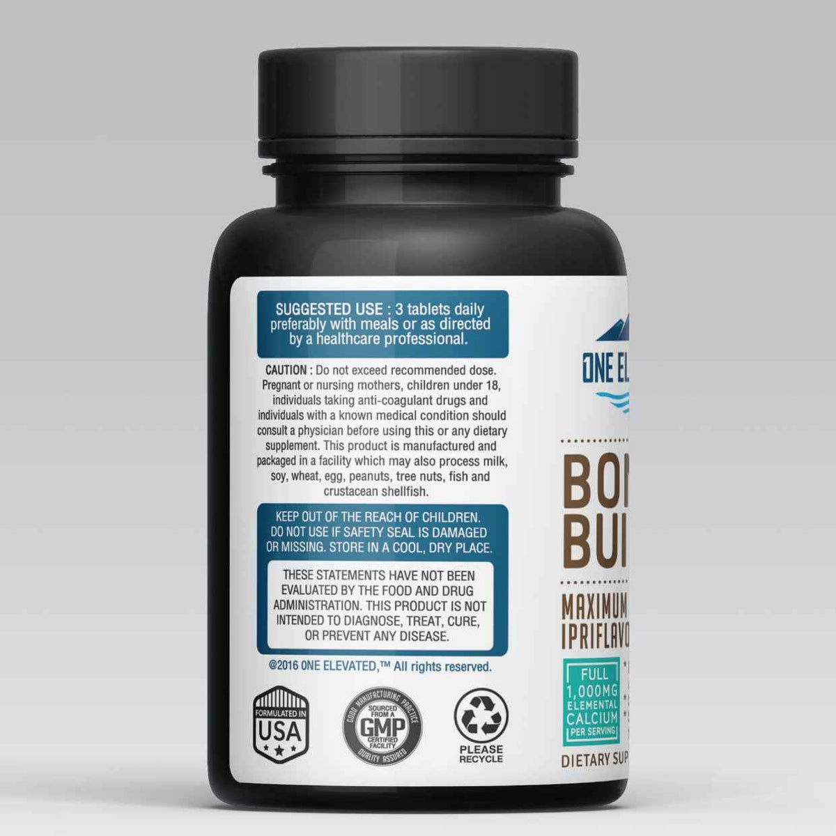 Comprehensive Bone Builder Calcium Supplement. Formulated with Highest Grade Calcium -Carbonate/Hydroxyapatite/Citrate, Magnesium, Zinc, D3. Works in Sync