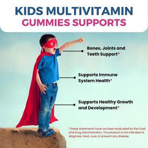 Zaytun Halal Vitamins for Kids Multivitamin Gummies, Naturally Sourced Vitamin A, C, D, E, B6, B12, Biotin - Vegetarian, No Gelatin Zaytun Vitamins