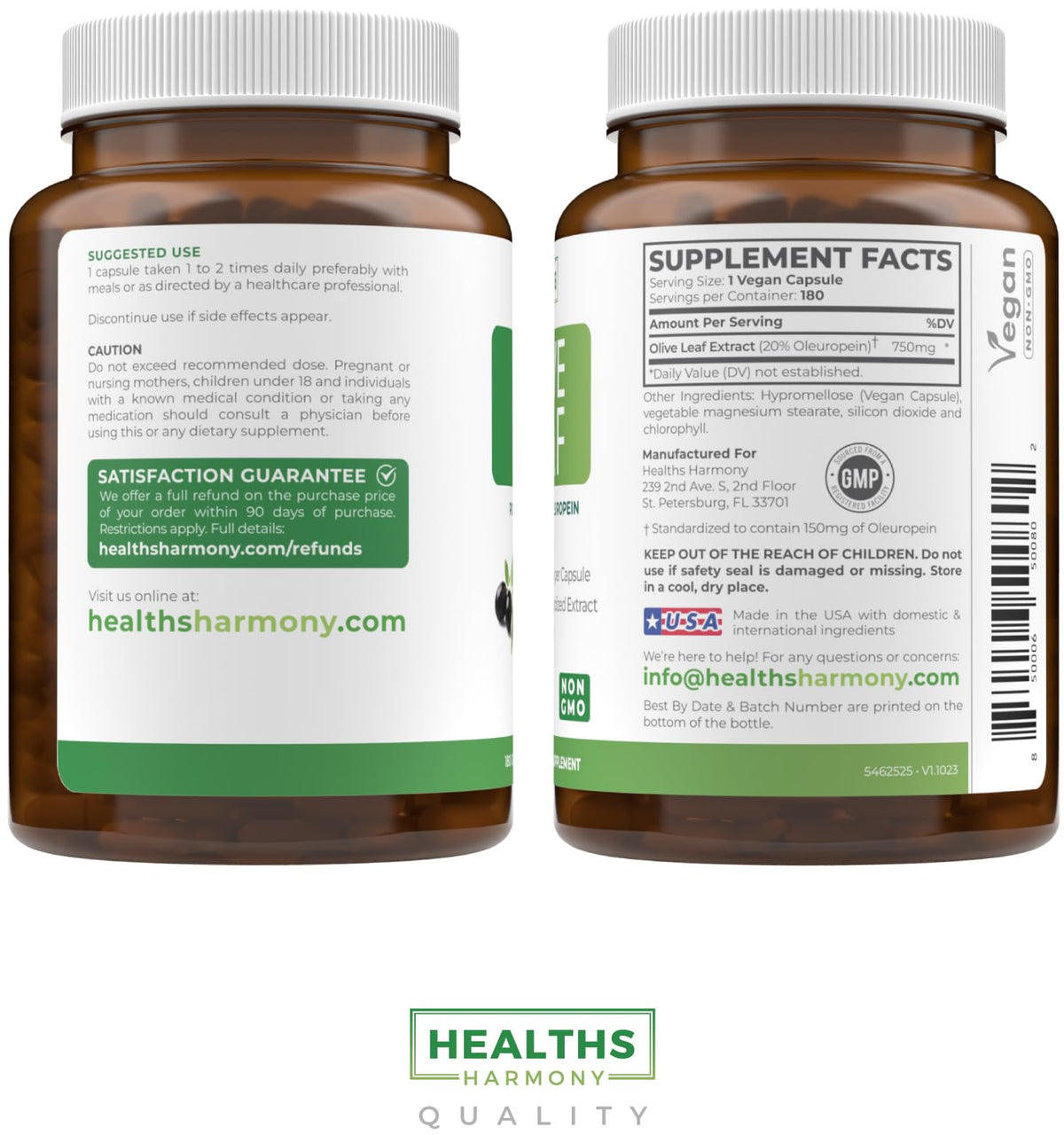 Super Strength Olive Leaf Extract Capsules - Vegan Non-GMO 750mg Olive Extract with 20% Oleuropein Antioxidant Supplement for Immunity Skin and Heart Health Support - Made in The USA (2 Month Supply)
