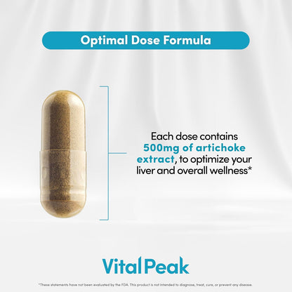 Artichoke 500 mg Supplement - Potent Artichoke Extract Capsules for Liver Health & Digestive Support - Artichoke Leaf Extract Promotes Energy & Focus - 30 Capsules