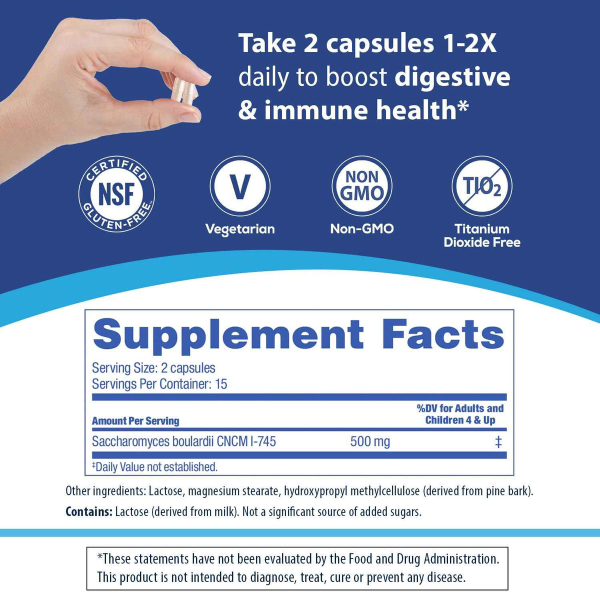 Florastor Probiotics for Digestive and Immune Health, 30 Capsules, Probiotics for Women & Men, Helps Flush Out Bad Bacteria, Boosts The Good with Our Unique Strain Saccharomyces Boulardii