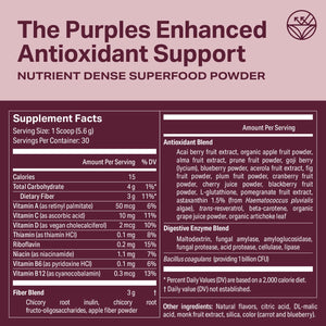 Proper, The Purples Nutrient-Dense Superfood Powder - Antioxidant Supplement and Cellular Support – Acai, Amla, Blueberry, Vitamin C, B Vitamins & More - Enhanced with Prebiotic Fiber & Probiotics ProperBuy Supplements Australia