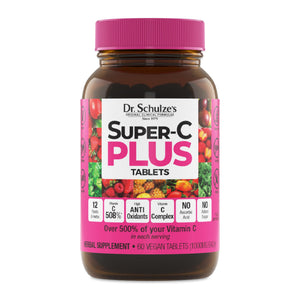 Dr. Schulze's Super-C Plus - Vitamin C Supplement for Immune Support - Skin Health & Antioxidant Support - High-Potency Formula - Plant-Based Superfood - Gluten-Free & Vegan - 60 Count (20 Servings) Dr. Schulze'sBuy Supplements Australia