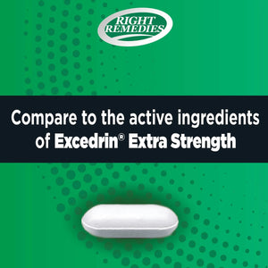 RIGHT REMEDIES Extra Strength Headache Relief with Acetaminophen, Aspirin (NSAID) & Caffeine, (300 caplets), Back & Body Pain Relief, Compare to The Active Ingredients in Excedrin® Extra Strength RIGHT REMEDIESBuy Supplements Australia