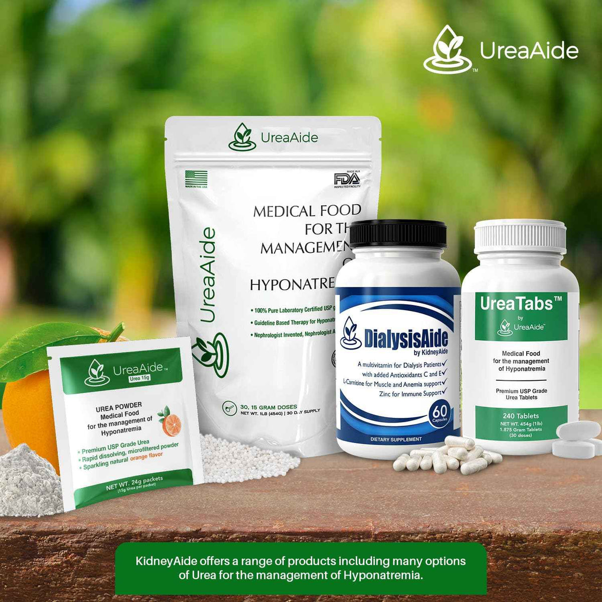 UreaAide Unflavored Urea Powder for Low Sodium 30 Servings Oral Urea Powder for Hyponatremia-Single Ingredient 100% Medical Grade Urea with 15 gram Dose Scoop