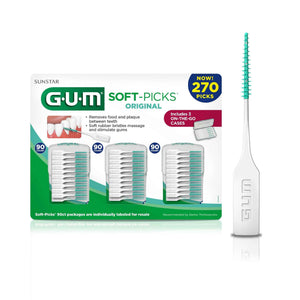 GUM Soft-Picks Original – Easy-to-Use Interdental Picks for Plaque Removal & Gum Health with Convenient Carry Case