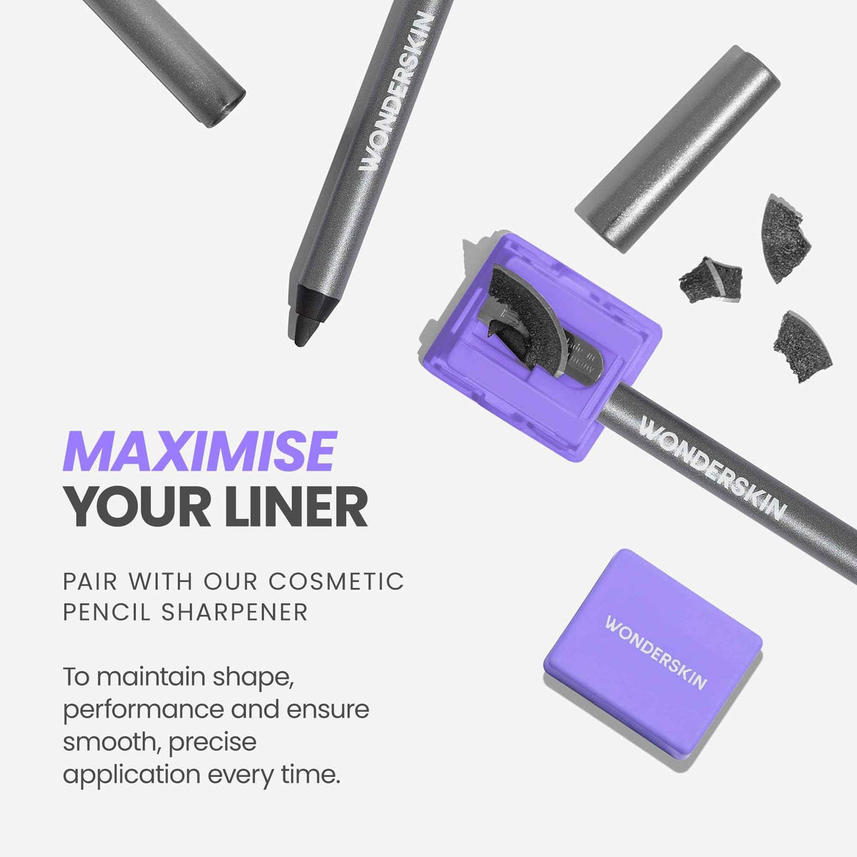 Wonderskin Eyeliner Pencil, 1440 Longwear Deep Purple Eyeliner Pencil - Waterproof, Sharpenable & Smudge Proof