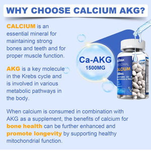 Liposomal Calcium AKG Supplement 1500mg with Vitamin D3 & K2 Softgels for Women & Men│ High Absorption│Calcium Supplements with Magnesium Glycinate, Boron, Probiotics & Vitamin C for Bone - 120 Pills