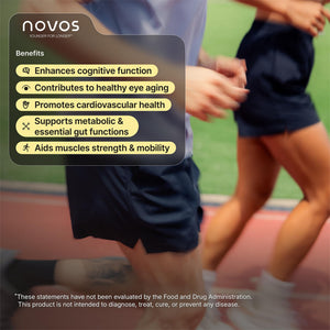 Novos Core Clinical Longevity Mix | Anti-Aging Supplement Drink Mix for Men & Women | Magnesium, L-Theanine, Fisetin and More | Supports Energy, Mood, Sleep & Cognition | Orange Flavor (30 Servings) NovosBuy Supplements Australia