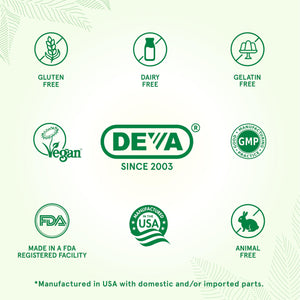DEVA Vegan Multivitamin & Mineral Supplement with Iron 2-Pack, Spirulina, Chlorella, Ashwagandha, Broccoli & More, 90 Coated Tablets Each DEVABuy Supplements Australia