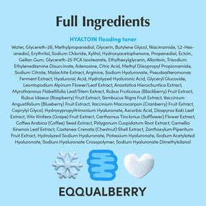 EQQUALBERRY Hyaltoin Flooding Toner | Moisture-Rich Hydrogel Toner for Deep Hydration | Cooling Essence Texture | Hyaluronic Acid & Ectoin