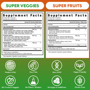 Fruits and Veggies Supplement (60 Day Supply) Powerfull Blend of 39 Whole Fruits and Veggies, Fills Nutritional Gaps, Get Energy, Well-being. USA Made Non-GMO/Vegan/Gluten Free. Packaging May Vary ROOTIE buy supplements Au