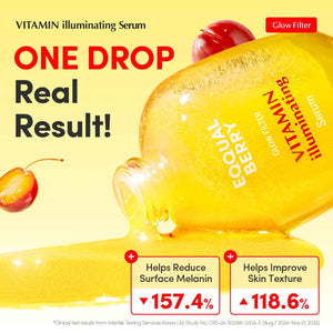 EQQUALBERRY Vitamin Illuminating Serum Double Pack | Niacinamide 4% & TXA | Brightening Vitamin C Serum for Glow & Hyaluronic Acid | Dark Spot & Uneven Tone Care