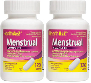 HealthA2Z® Menstrual Complete Pain Relief Tablets | Relieves Cramps, Bloating, Fatigue, Backache & Headache (120 Counts) (Pack of 2) HealthA2ZBuy Supplements Australia