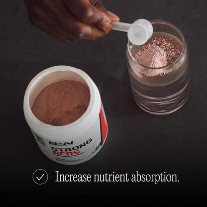 BARE PERFORMANCE NUTRITION, BPN Strong Reds Superfood Powder, Digestive Enzymes, Antioxidants, Improved Natural Energy, 30 Servings, Strawberry