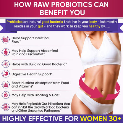 Wholesome Wellness Probiotics for Women 100 Billion CFUs with Prebiotics, Digestive Enzymes + Liposomal Vitamin C Capsules High Absorption, Ascorbic Acid Supplement Bundle