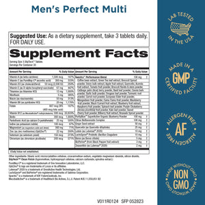 Purity Products Men's Perfect Multi from Vitamins, Minerals and Phytonutrients - Promotes Energy, Vitality and Stamina - Easy to Swallow - 90 Tablets Purity ProductsBuy Supplements Australia