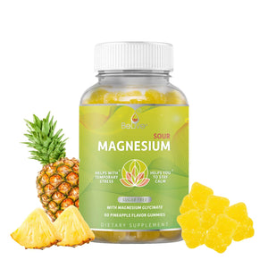 BeLive Magnesium Gummies 200mg - 60 Ct | Magnesium Glycinate Supplements for Relaxation, Stress Relief, and Sleep for Adults & Kids - Tasty and Tangy Pineapple Flavor BeLiveBuy Supplements Australia