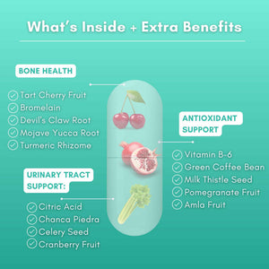 Uric Acid Flush - Herbal Uric Acid Cleanse Supplement - With Tart Cherry, Celery Seed Extract, Chanca Piedra, Devil’s Claw & Green Coffee Bean - Vegan