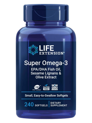 Life Extension Super Omega-3 EPA/DHA Fish Oil, Sesame Lignans & Olive Extract – Heart Health, Brain Health, Inflammation Health Support, Gluten-Free,