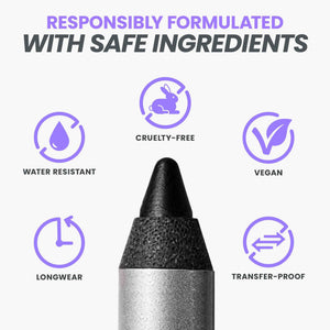 Wonderskin Eyeliner Pencil, 1440 Longwear Deep Black Eyeliner Pencil - Waterproof, Sharpenable & Smudge Proof (Liquorice)