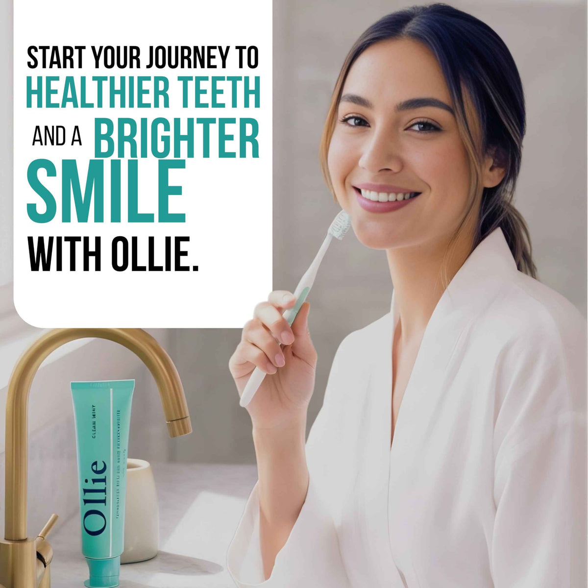 Ollie Fluoride Free 10% Nano Hydroxyapatite Toothpaste for Remineralizing Enamel, Sensitive Teeth & Whitening,
