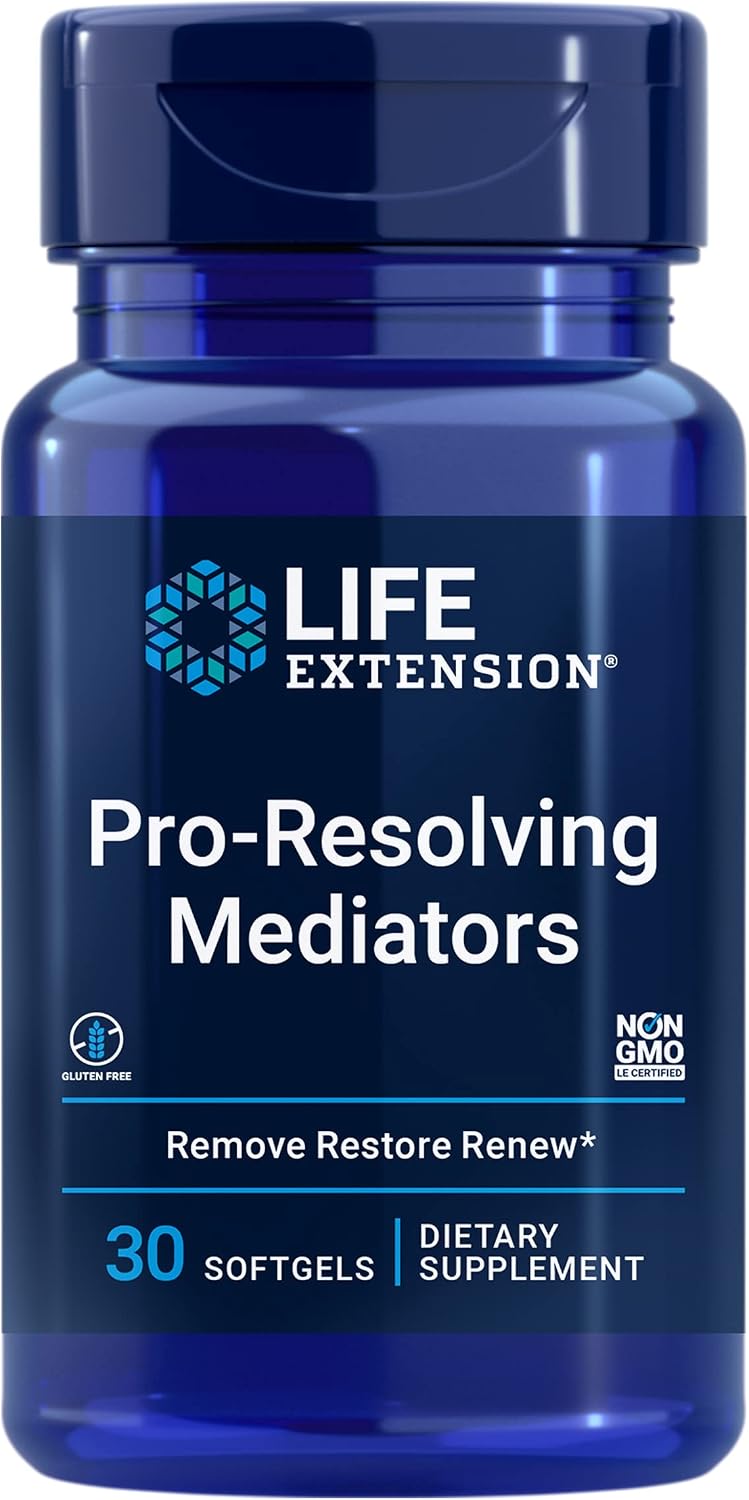 Life Extension Pro-Resolving Mediators, 18-HEPE, 17-HDHA, 14-HDHA, Supports The Body’s Natural Post-inflammatory Response, Gluten Free, Non-GMO, 30 softgels