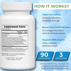 NuVi Global Stemforte Plus Stem Cell and Telomere Supplements – Cell Regeneration, Cell Growth & Telomere Support for Healthy Aging & Cellular Health – 90 Capsules for Men & Women NuVi Global buy supplements Au