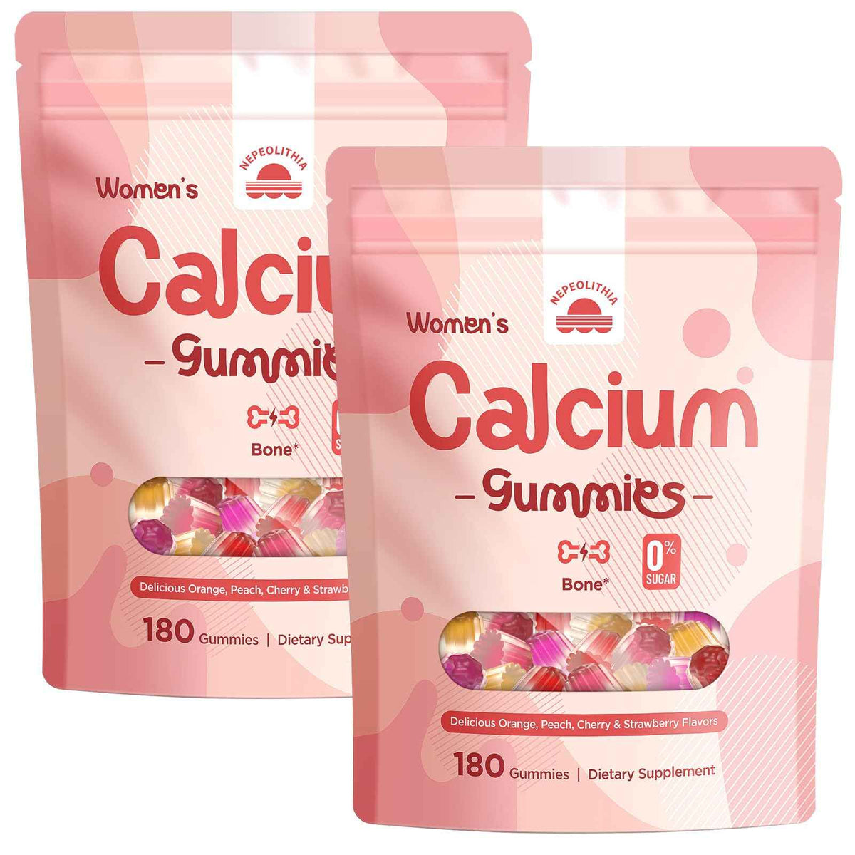 Calcium Gummies for Women – 1500mg Calcium Citrate with Vitamin D3, K2, Magnesium, Zinc, Boron & Soy Isoflavones – Calcium Supplement, Vegan, Zero Sugar, Mixed Fruit Flavors, 360 Count
