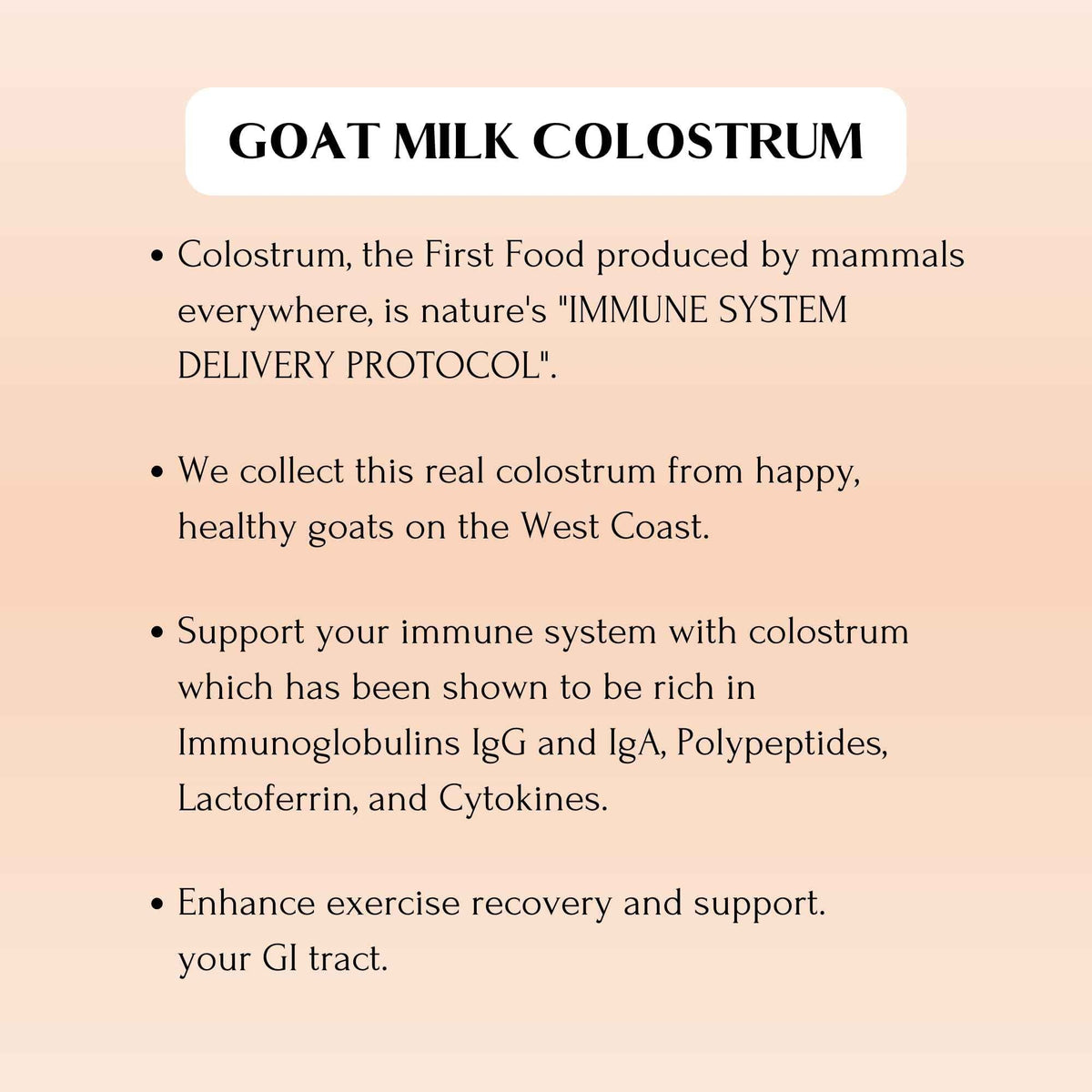 Mt. Capra Goat Colostrum | for Healthy Immune System, Gut, and Athletic Performance | Grass-Fed, High in Immunoglobulins | 30 Servings - 120 Capsules