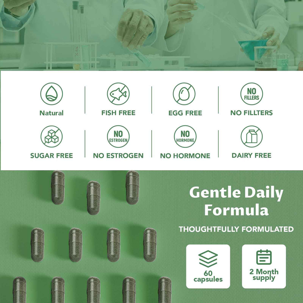 MEGNETA Body Deodorizing Supplement, Natural Internal Odor Control Pills for Men & Women, Chlorophyll Capsules for Skin, Breath and Gut Health (60 Capsules)