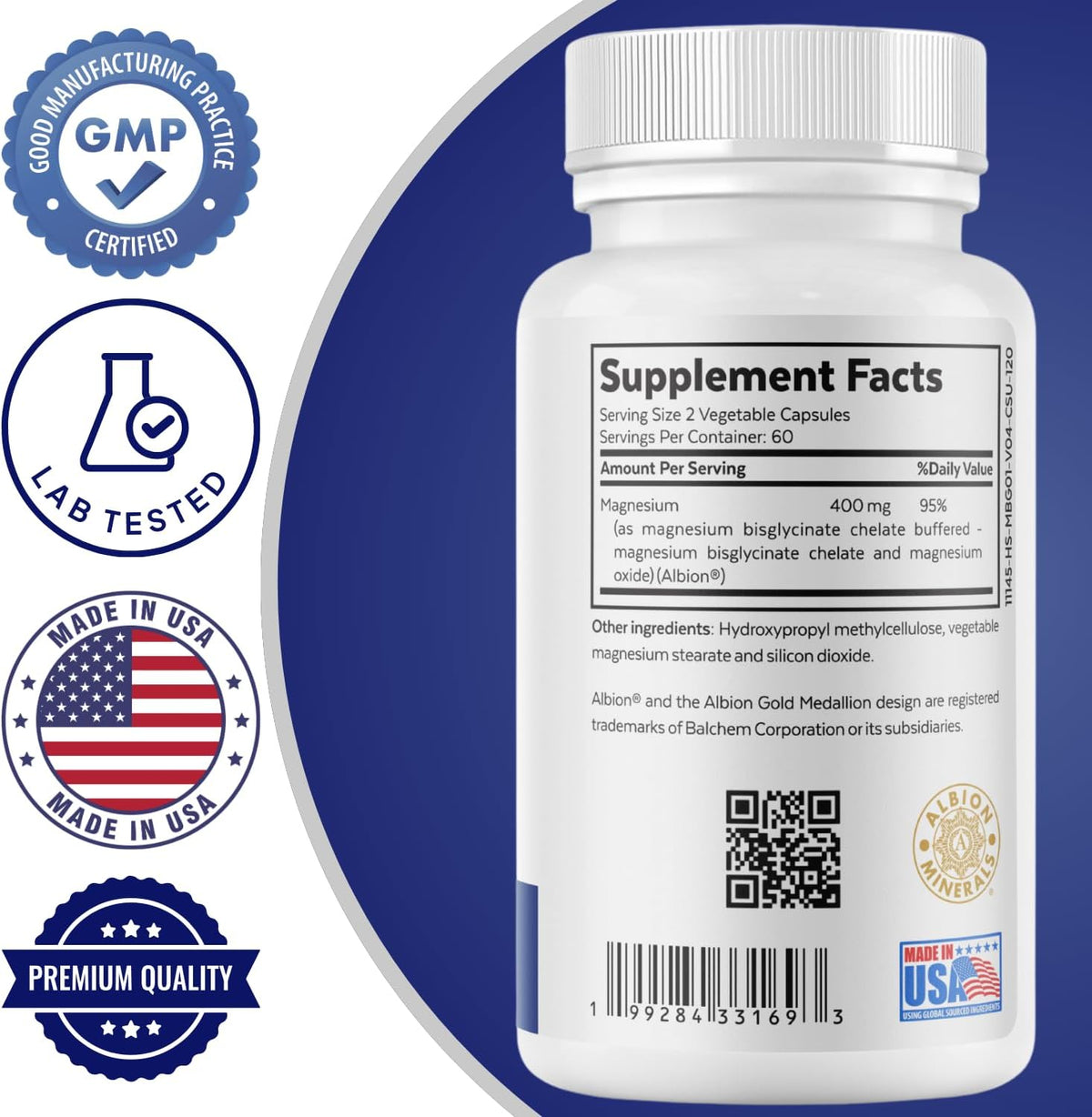 Magnesium Bisglycinate + Brain Support Complex Bundle | Focus, Memory, Calm, Cognitive Function, Muscle Relaxation & Daily Wellness