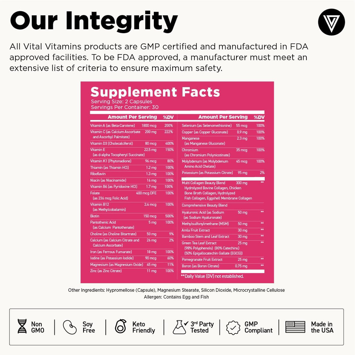 Vital Vitamins Multi Collagen Peptides Powder + Women's Multivitamin Complex