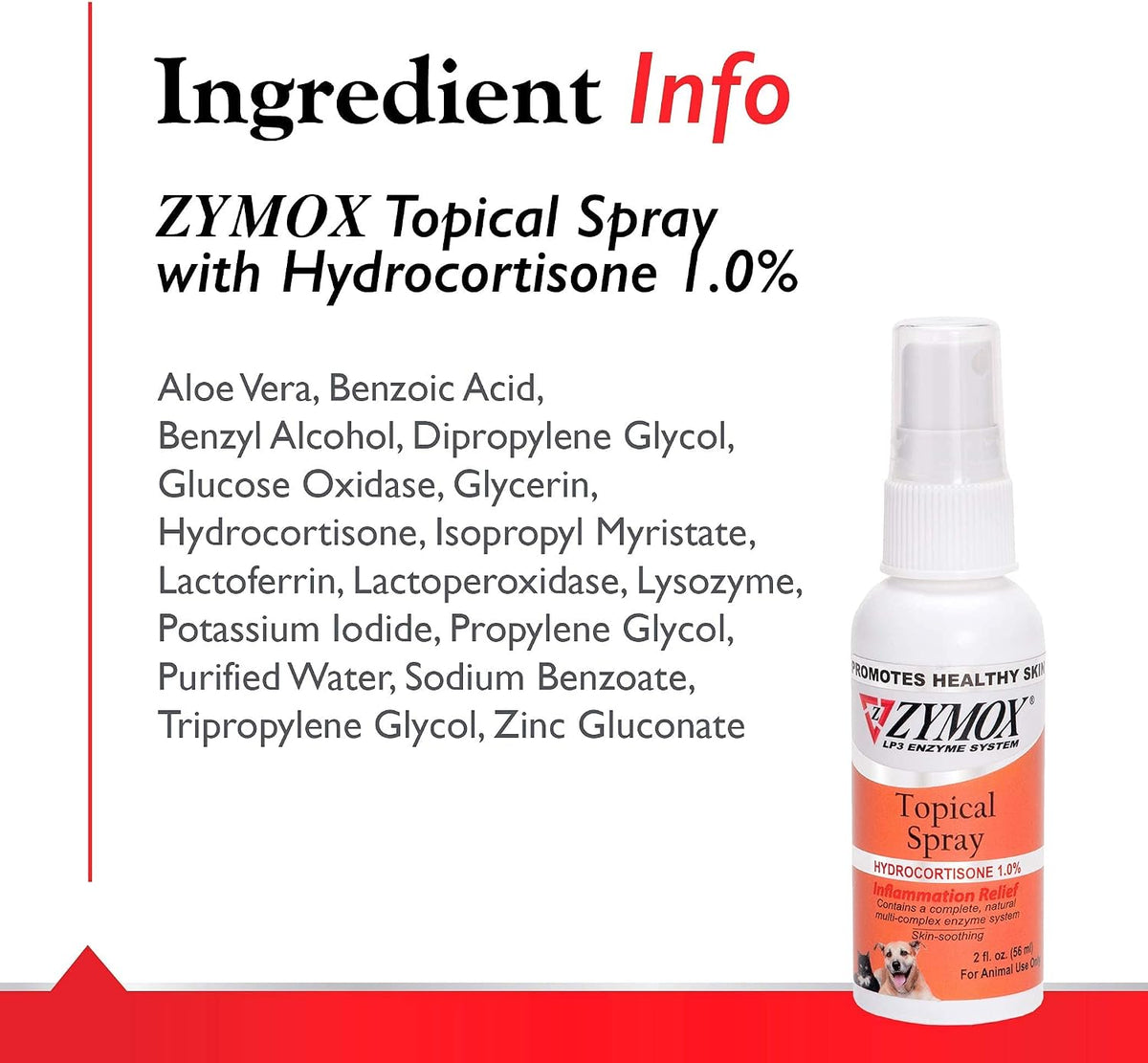Zymox Topical Hot Spot Spray for Dogs and Cats with 1% Hydrocortisone, 2oz